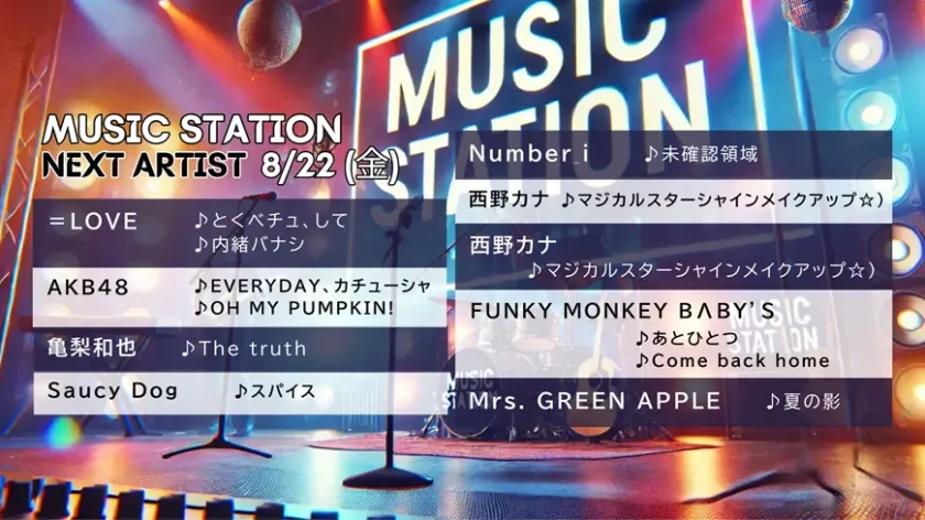 Mステ タイムテーブル最新｜今日の順番は？次回出演者の歌唱曲も必見