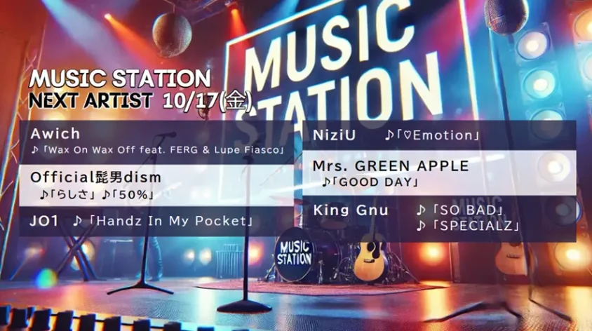 Mステ タイムテーブル＆出演者｜ミュージックステーション最新まとめ【順番・曲目一覧】