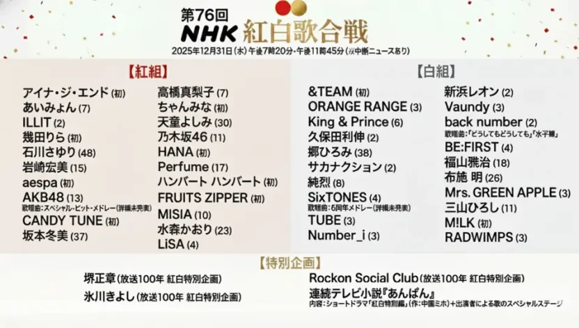 紅白歌合戦2026の歌唱曲はどうなる？曲目発表日とタイムテーブル予想を徹底解説