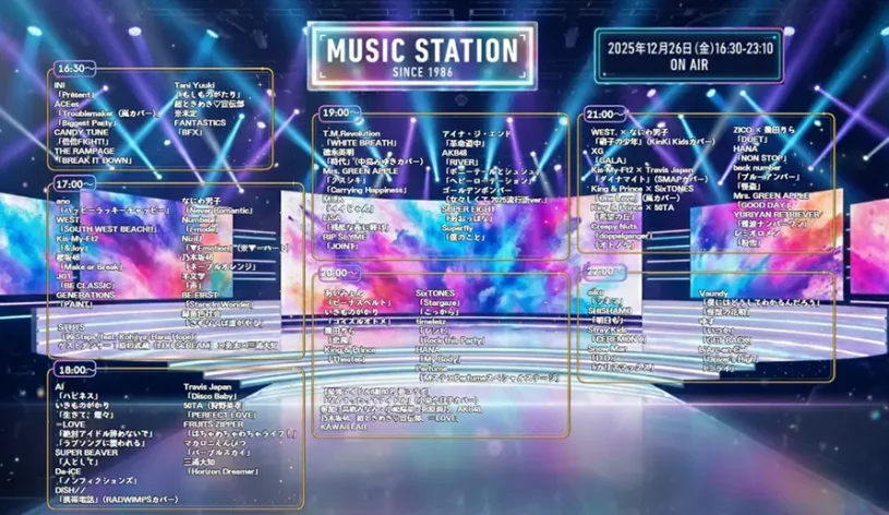 Mステ タイムテーブル＆出演者｜ミュージックステーション最新情報【曲順や歌唱曲一覧】