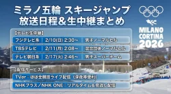 ミラノオリンピック スキージャンプは何時から？｜ テレビ生中継時間＆チャンネルの日程まとめ