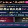 1億2000万人のありがとう 歌の感謝祭タイムテーブル順番
