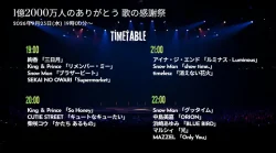 1億2000万人のありがとう 歌の感謝祭タイムテーブル順番!推しの出演は何時?